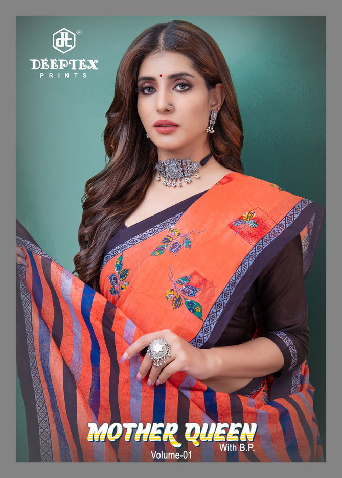 Deeptex Mother Queen 1 Printed Designer Wholesale Cotton Saree Catalog